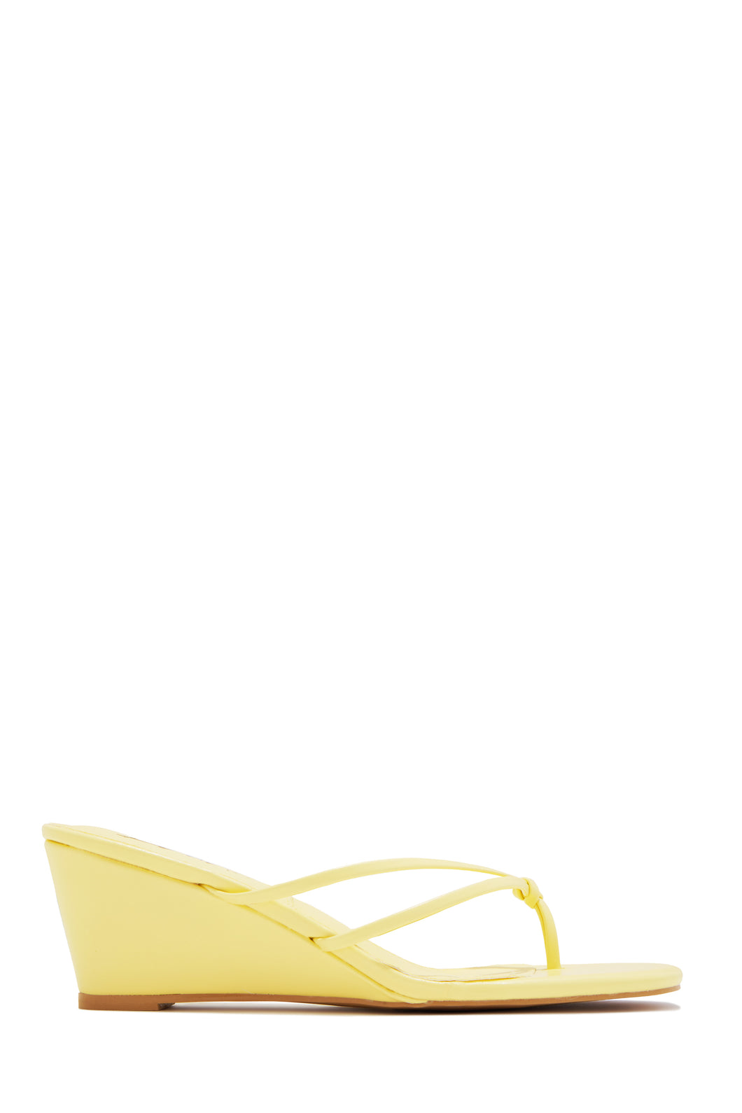 Miss Lola | Mimosa Womens Yellow Thong Strap Single Sole Wedges