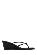 Load image into Gallery viewer, Mimosa Thong Strap Single Sole Wedges - Black
