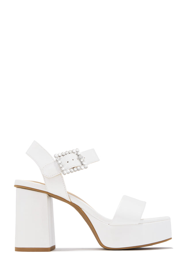 Load image into Gallery viewer, Wifey Material Platform Heels - White Pearl
