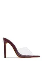 Load image into Gallery viewer, Ionic Clear Strap High Heel Mules - Wine
