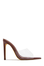 Load image into Gallery viewer, Ionic Clear Strap High Heel Mules - Brown
