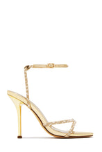 Load image into Gallery viewer, Luxury Rhinestone Strappy Stiletto Heels - Gold
