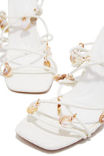 Load image into Gallery viewer, Isla Shell Charm Strappy Heels - White
