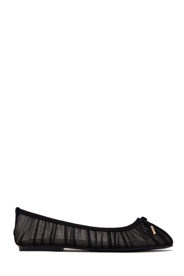 Load image into Gallery viewer, Eliose Mesh Ballet Flats - Black
