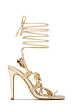 Load image into Gallery viewer, Isla Shell Charm Strappy Heels - Gold
