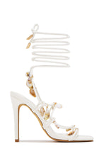 Load image into Gallery viewer, Isla Shell Charm Strappy Heels - White
