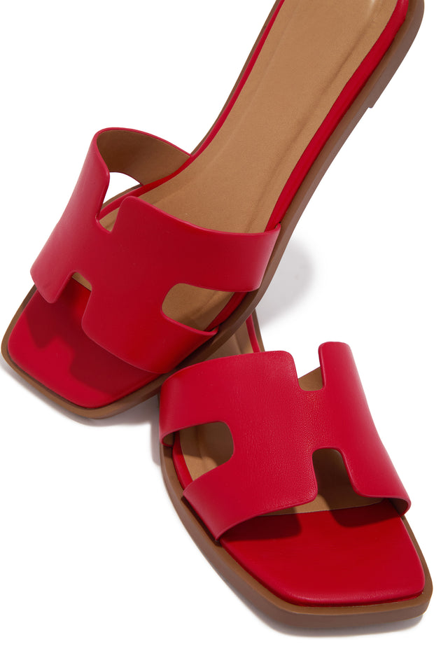 Load image into Gallery viewer, Lori Slip On Flat Sandals - Red
