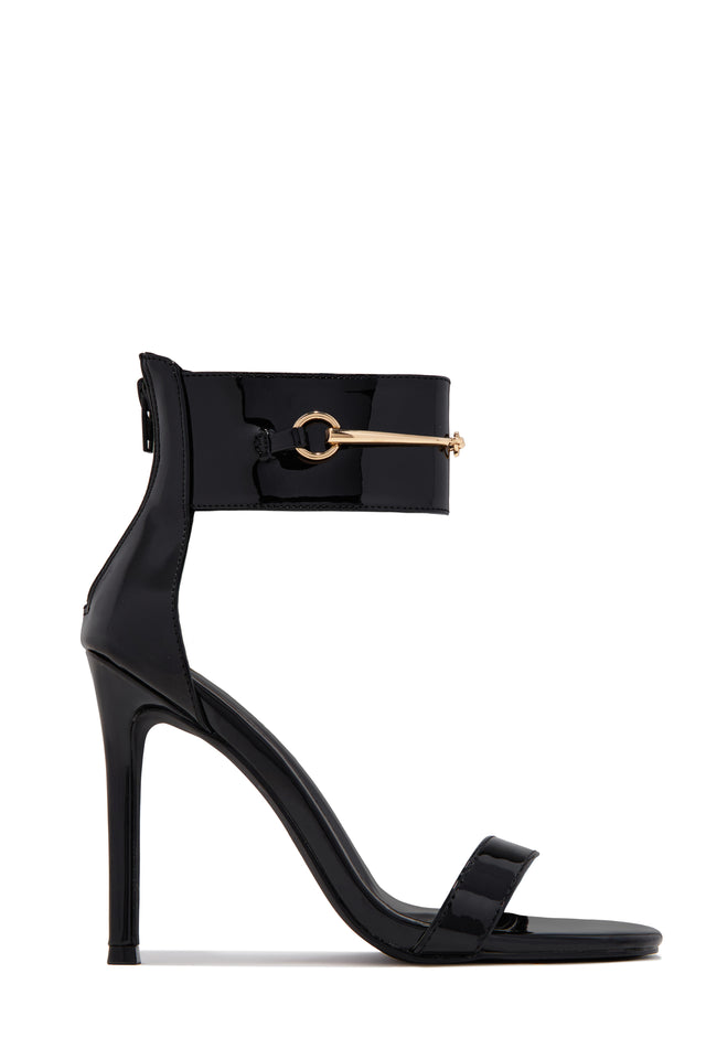 Load image into Gallery viewer, Monaco Patent Cuff Heels - Black
