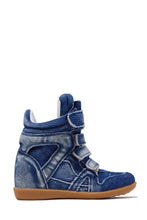 Load image into Gallery viewer, Gigi Wedge Sneakers - Denim
