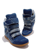 Load image into Gallery viewer, Gigi Wedge Sneakers - Denim
