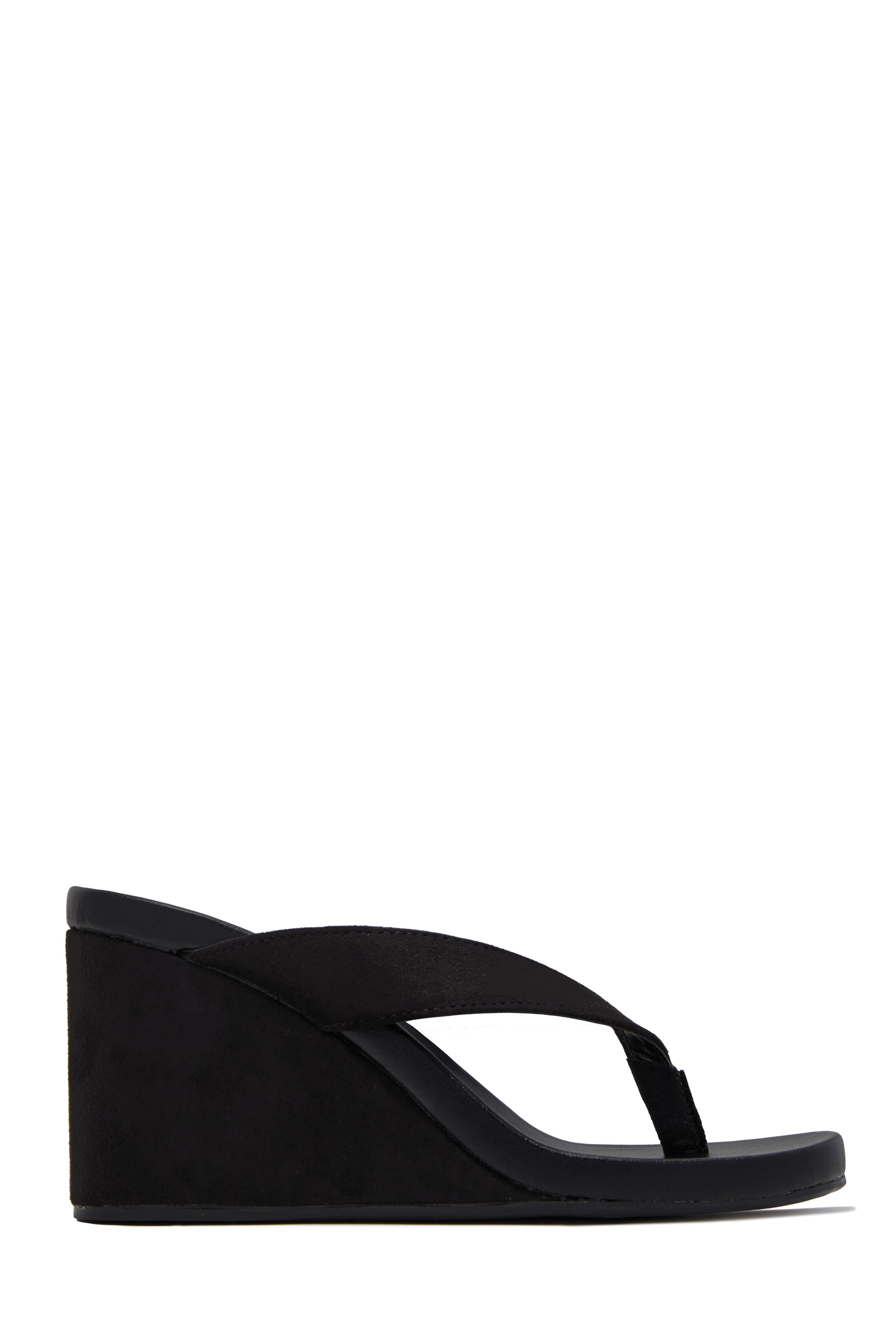 Black Thong Wedge Sandals for Women – Veronica Slip On Wedges