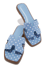 Load image into Gallery viewer, Lori Polka Dot Slip On Flat  Sandals - Blue
