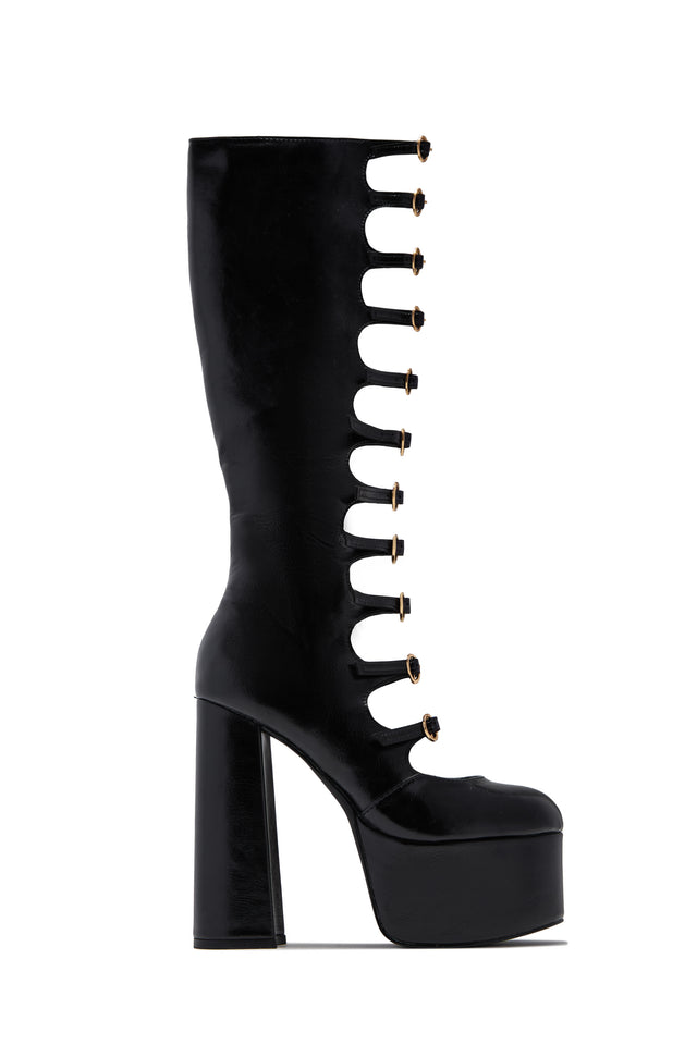 Load image into Gallery viewer, Daliah Platform Block Heel Boots - Black
