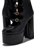 Load image into Gallery viewer, Daliah Platform Block Heel Boots - Black
