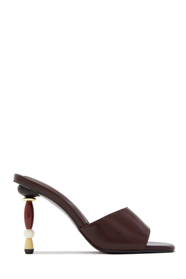Load image into Gallery viewer, Zamira Beaded Heel Mules - Brown
