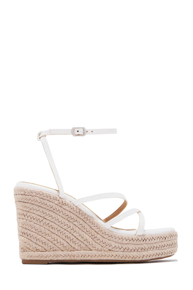 Load image into Gallery viewer, Lorena Strappy Espadrille Wedges - White
