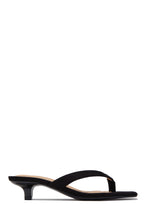 Load image into Gallery viewer, Mely Kitten Heel Thong Sandals - Black
