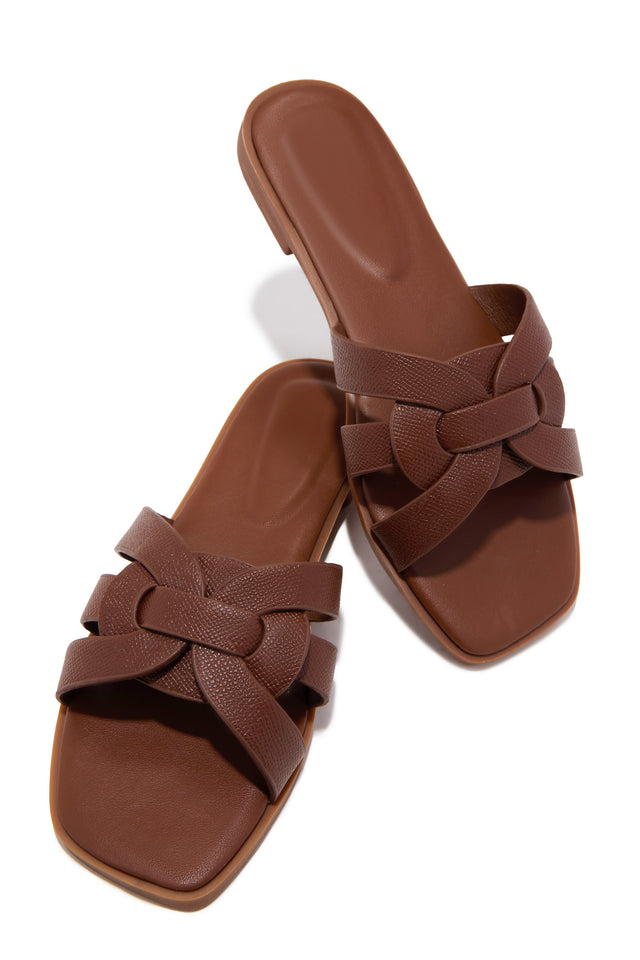 Load image into Gallery viewer, Arely Flat Slip On Sandals - Brown

