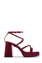 Load image into Gallery viewer, Kaylie Strappy Platform Block Heels - Wine
