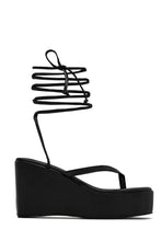 Load image into Gallery viewer, Black Platform Lace-Up Sandals
