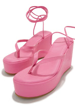 Load image into Gallery viewer, Girly Pink Platform Sandals
