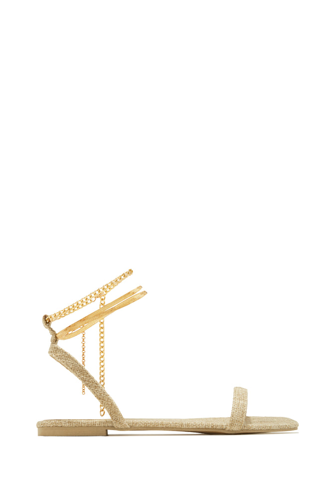 Load image into Gallery viewer, Perfect Affair Gold Chain Sandals - Natural
