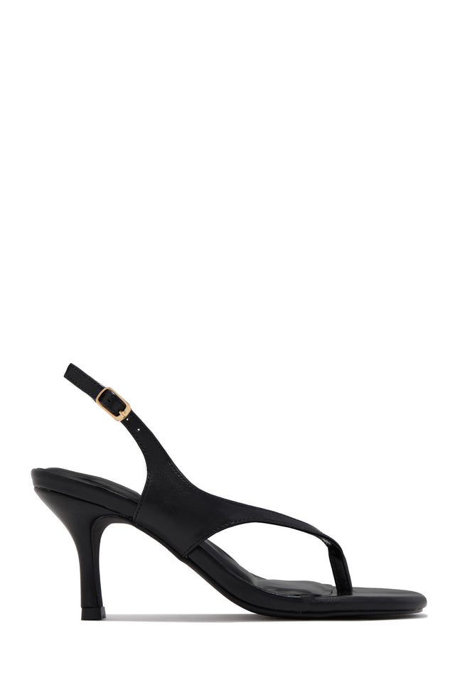 Load image into Gallery viewer, Alondra Slingback Thong Heels - Black
