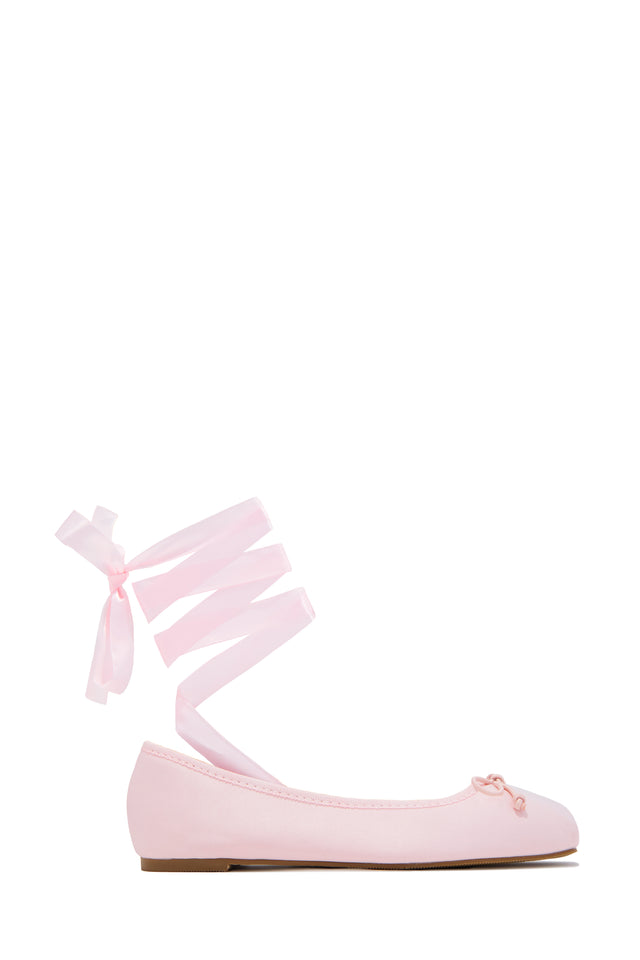 Load image into Gallery viewer, Arianna Bow Ankle Wrap Ballet Flats - Pink
