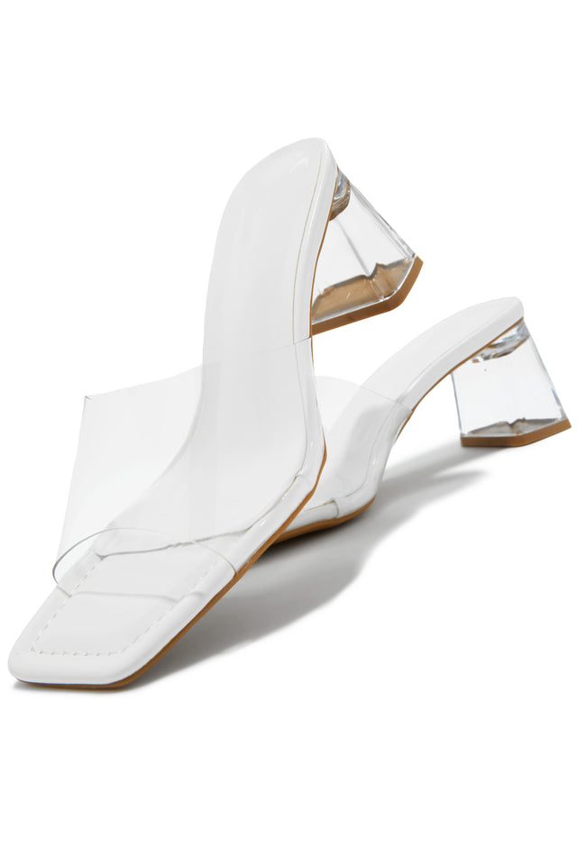 Load image into Gallery viewer, Mid Heel Mules With Clear Strap And Heel
