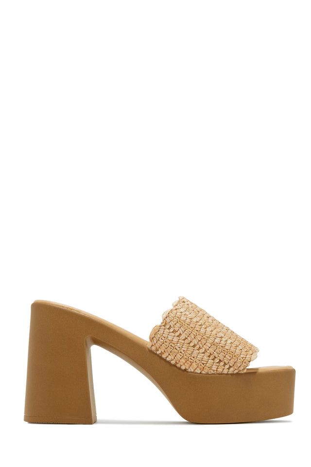 Load image into Gallery viewer, Natural Summer Platform Mules
