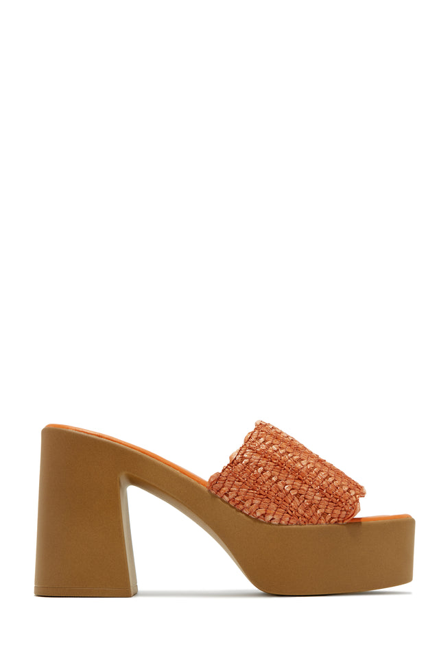 Load image into Gallery viewer, Orange Block Heel Mules
