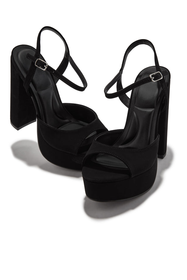 Libbi Platform Block Heels - Black