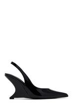 Load image into Gallery viewer, Kayla Wedge Slingback Heels - Black
