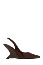 Load image into Gallery viewer, Kayla Wedge Slingback Heels - Brown

