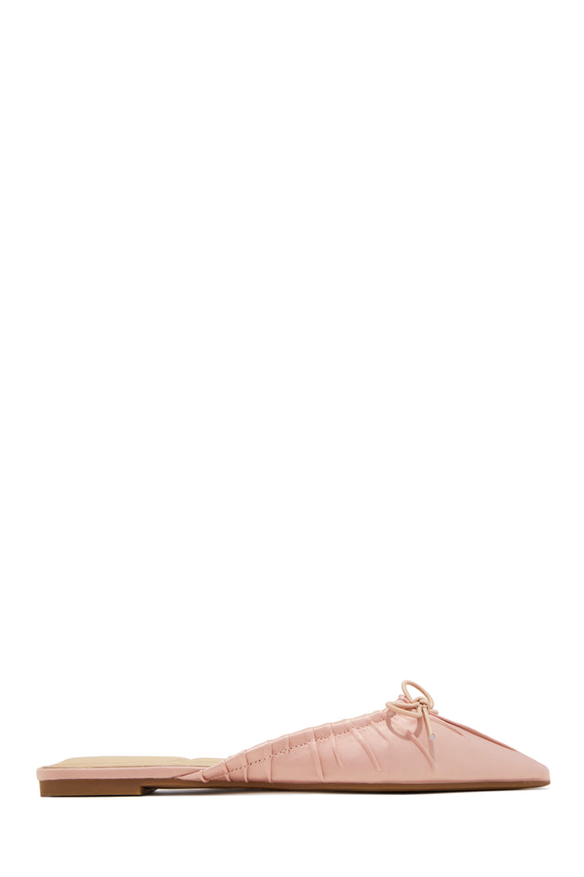 Load image into Gallery viewer, Darla Ruched Bow Pointed Toe Flat Mules - Pink

