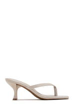 Load image into Gallery viewer, Angie Square Toe Thong Heel Mules - Bone
