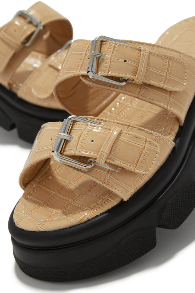 Load image into Gallery viewer, Nude Straps With Silver Tone Buckles
