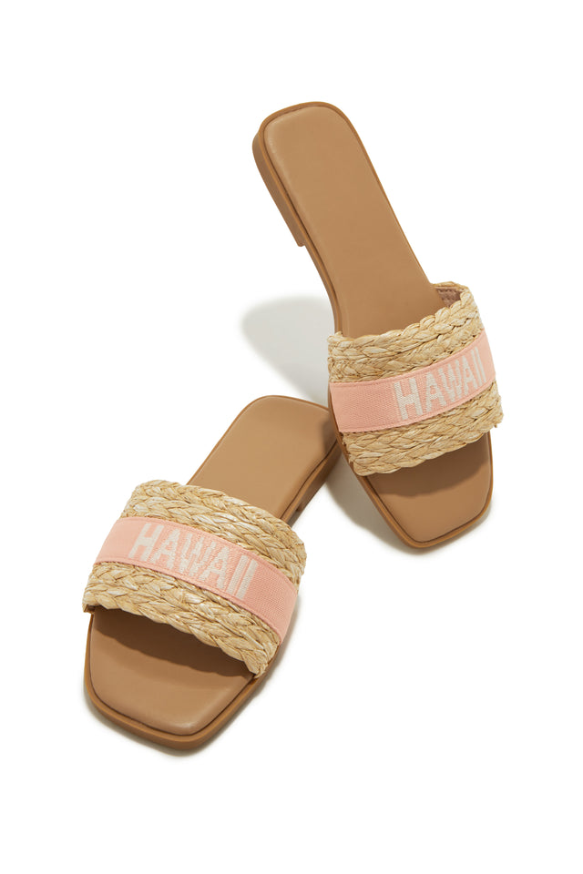 Load image into Gallery viewer, Pink Hawaii Lettering Sandals
