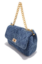 Load image into Gallery viewer, Britney Quilted Denim Crossbody Bag - Denim Gold
