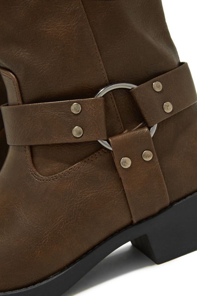 Load image into Gallery viewer, Brown Moto Boots
