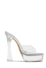 Load image into Gallery viewer, Silver Tone Platform High Heels
