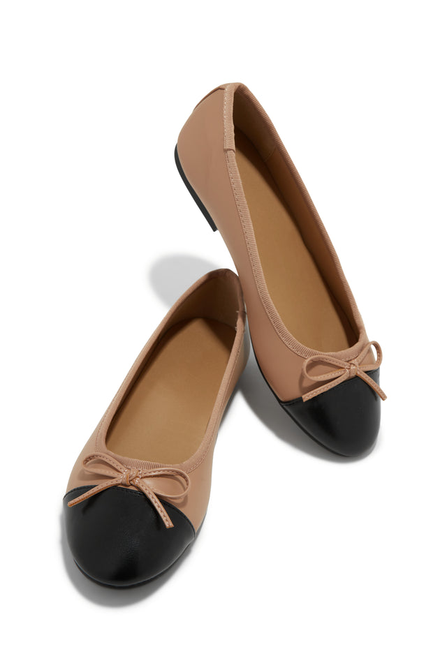 Load image into Gallery viewer, Nude Flats With Bow Tie Accent 
