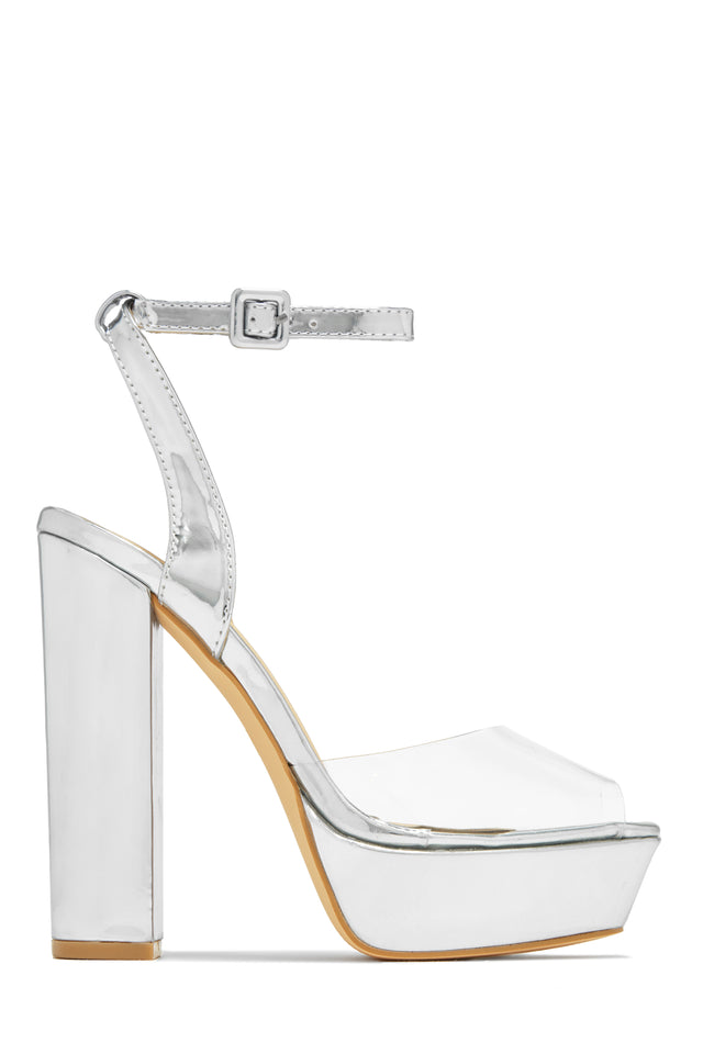 Load image into Gallery viewer, Silver Tone Chunky Heel
