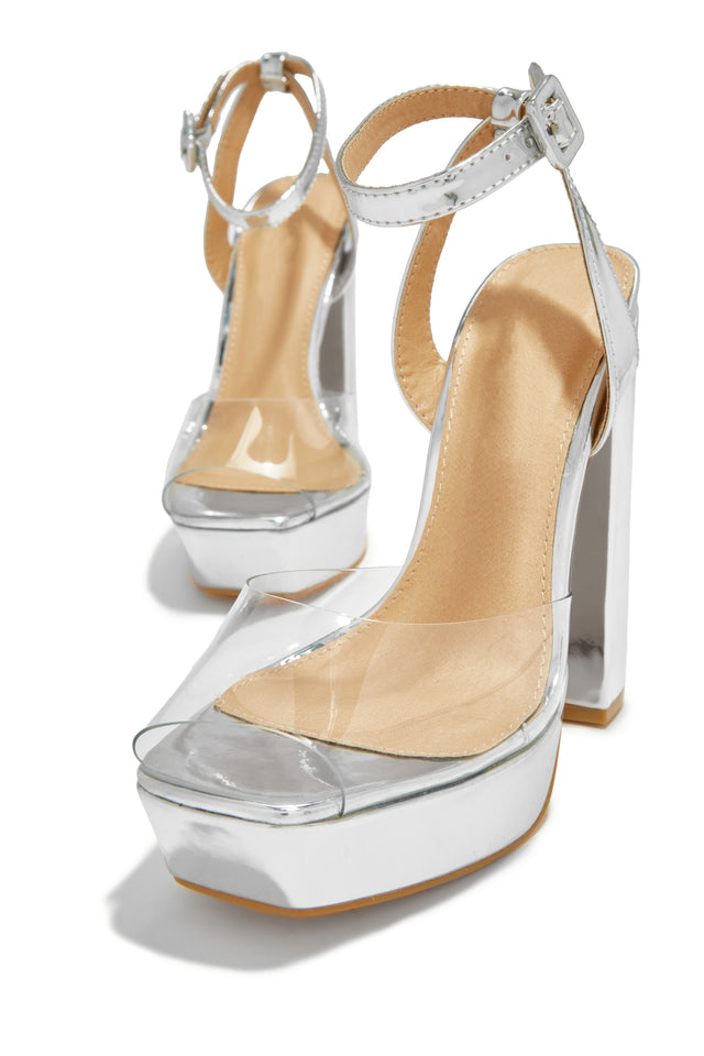 Load image into Gallery viewer, Platform High Heels With Clear Straps
