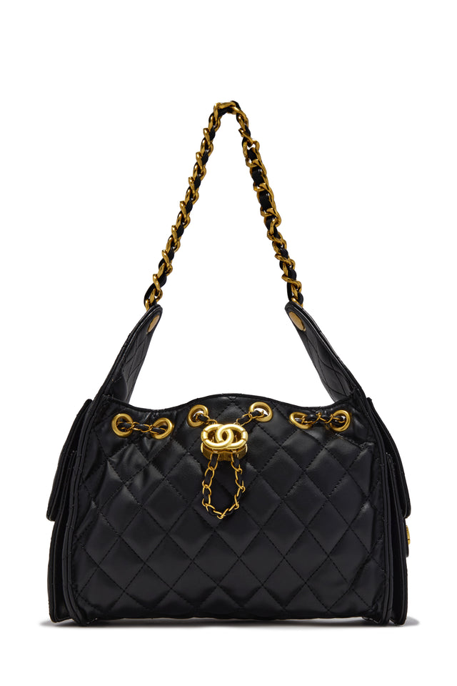 Load image into Gallery viewer, Camila Quilted Shoulder Bag - Black
