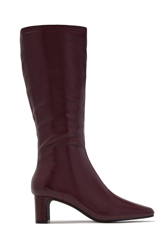 Load image into Gallery viewer, Lisa Knee High Block Heel Boots - Wine
