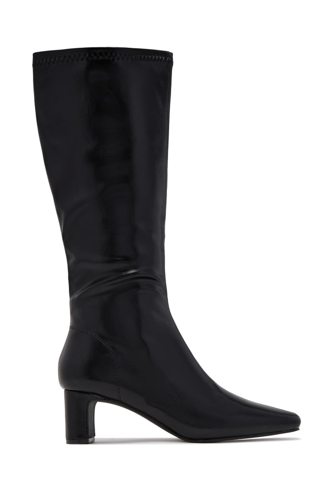 Load image into Gallery viewer, Lisa Knee High Block Heel Boots - Black

