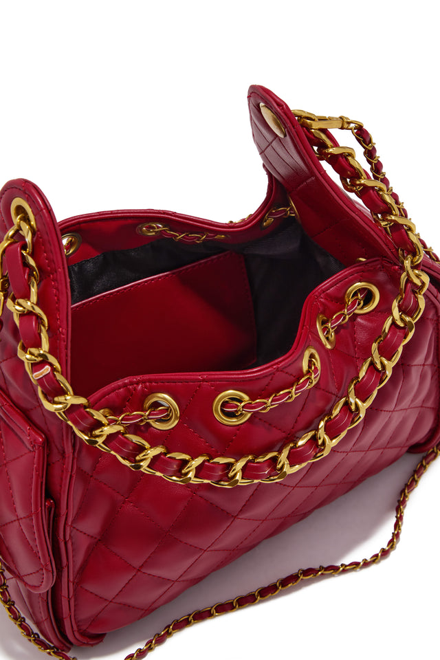 Load image into Gallery viewer, Camila Quilted Shoulder Bag - Red
