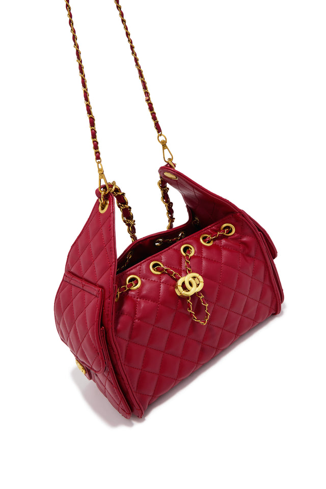 Load image into Gallery viewer, Camila Quilted Shoulder Bag - Red
