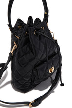 Load image into Gallery viewer, Chelsea Quilted Bucket Bag - Black

